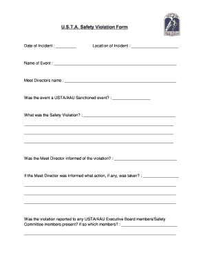 Safety Violation Form Word