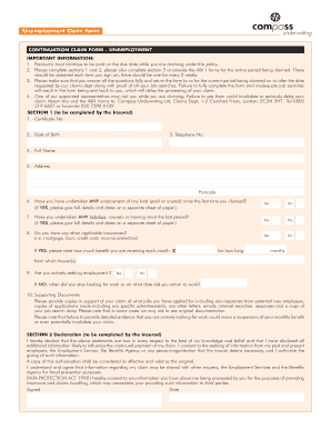 CONTINUATION CLAIM FORM UNEMPLOYMENT