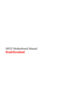 Pcchips M925 Manual PDF  Form