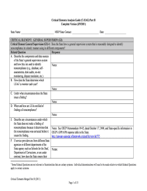 Critical Elements Analysis Guide CrEAG Part B  Form