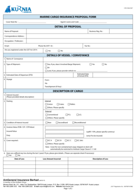 Marine Cargo Proposal Form