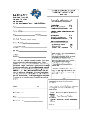 La Joya Lake Membership  Form