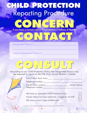 Child Protection Poster Concern Contact Consult  Form