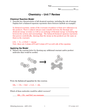 Chemistry Unit 7 Review  Form