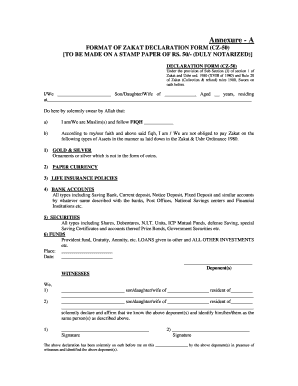 Zakat Declaration Form
