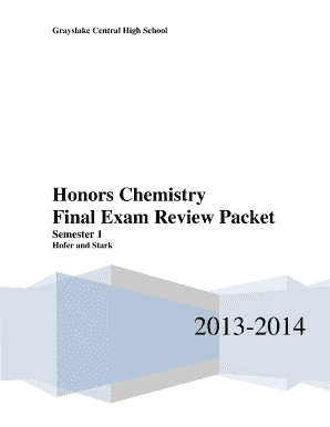 Honors Chemistry Final Exam PDF  Form