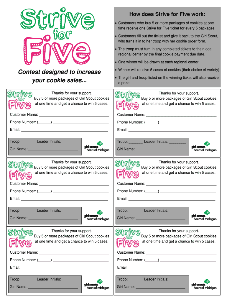 Contest Designed to Increase Michigan Girl Scout Troop Gshom  Form