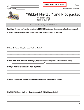 Rikki Tikki Tavi Summary PDF  Form
