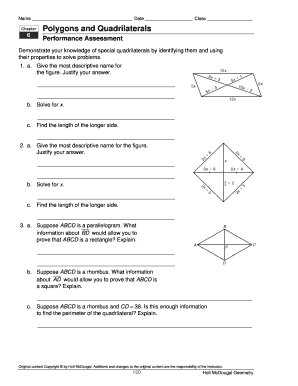 Topic 6 Quadrilaterals and Other Polygons Answers  Form