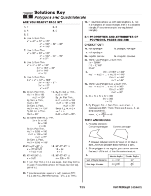 Topic 6 Quadrilaterals and Other Polygons Answers  Form