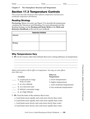 17 3 Temperature Controls Answer Key  Form