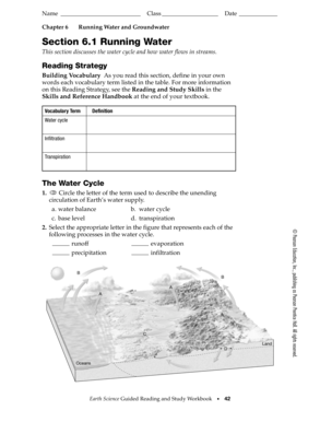 Section 6 1 Running Water Answer Key  Form