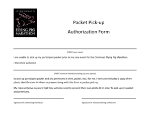 Flying Pig Packet Pick Up Authorization Form