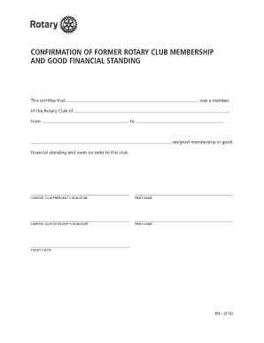 Rotary Membership Transfer Form