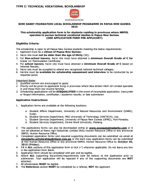 Tvet Scholarship Png Application Form