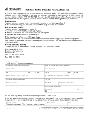  Habitual Traffic Offender Hearing Request 2009