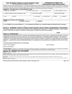 FORT BENNING GEORGIA ACCESS REQUEST FORM ATTENDANCE to Usashooting