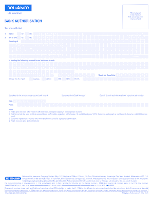 Reliance Nippon Life Insurance Bank Account Details Updation Form PDF