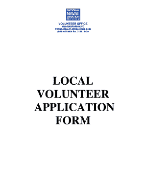 VOLUNTEER APPLICATION FORM National Naval Aviation Museum