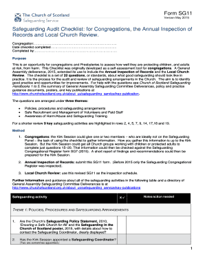  Church of Scotland Safeguarding Forms 2015