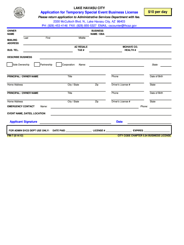  Application for Temporary Special Event Business License 10 Bb Net 2012-2024