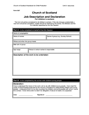 Church of Scotland Safeguarding Forms