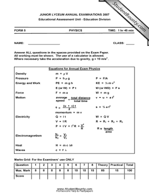 Lyceum Past Papers  Form