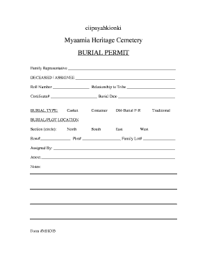 Burial Certificate Format