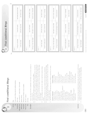 First Conditional Bingo  Form