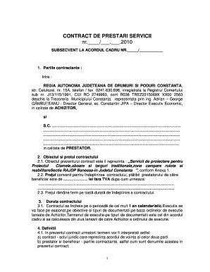 Contract Prestari Servicii  Form