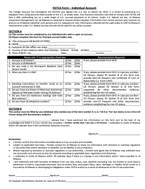 Fatca Form Meezan Bank