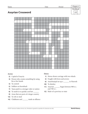 Chapter 4 Workbook Assyrian Crossword 12 USD 375  Form