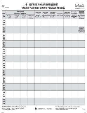  TABLA DE PLANIFICACIN PARA EL PROGRAMA VENTURING 2015-2024