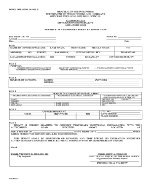 Dpwh Form No 96 001 E