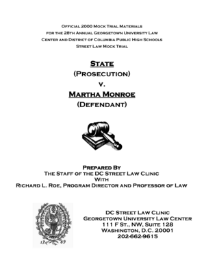 State Prosecution V Martha Monroe Defendant Georgetown Law Law Georgetown  Form