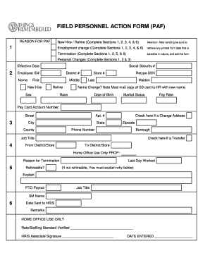 What is a Paf Form