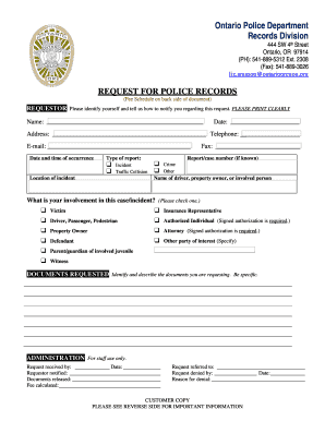 Police Request Form