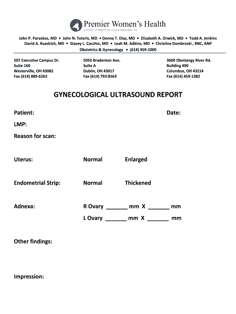 Blank Ultrasound Template  Form