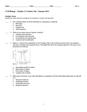 Chapter 11 Biology Answer Key  Form