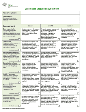 Case Based Discussion Template  Form