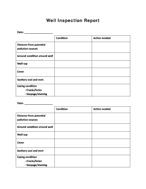 Well Inspection Report  Form