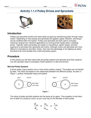 1 1 4 Pulley Drives and Sprockets  Form