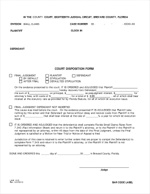  Court Disposition Examples 2013