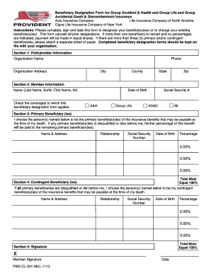 Beneficiary Form Provident