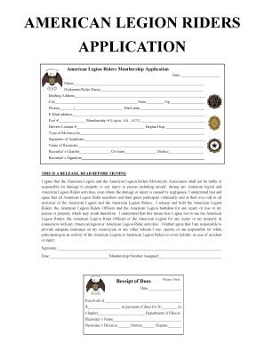  AMERICAN LEGION RIDERS APPLICATION Illegion 2014-2024