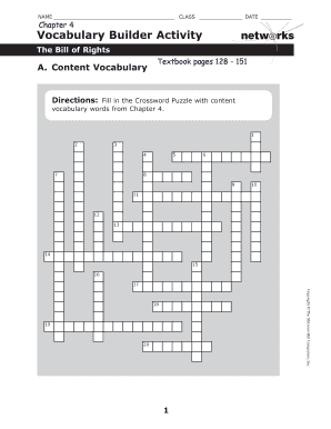 Vocabulary Builder Activity Content Vocabulary Answer Key  Form