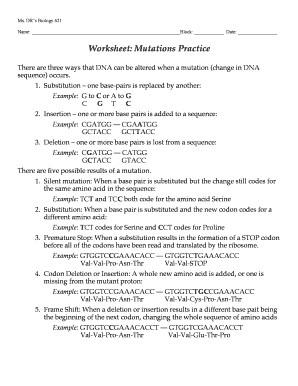 Worksheet Mutations  Form