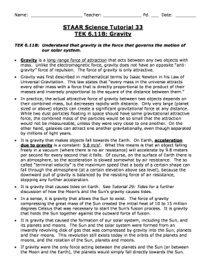 Staar Science Tutorial 33 Answer Key Form