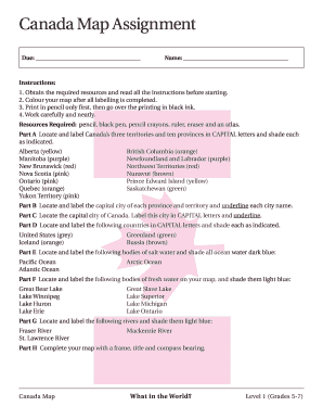 Canada Map Assignment  Form