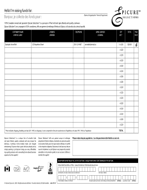 Epicure Order Form